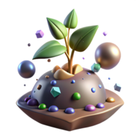 elegant creative Seedling Growing in Harsh Conditions Isolated authentic png