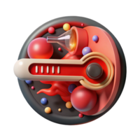 stunning modern Thermometer Showing High Temperature Red Color Transparent Background premium png