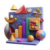 magnificent modern Data Visualization with Colorful Charts Cutout Element premium png
