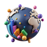elegant modern World Map with Economic Data Points Isolated professional png