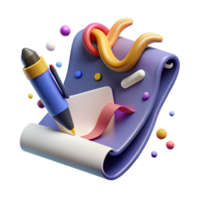 elegant abstract Pen and Paper Close Up View Isolated Element detailed png