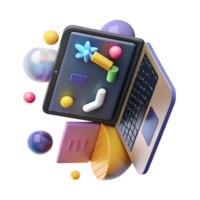 impressionante clássico moderno computador portátil exibindo código editor Cortar fora profissional png