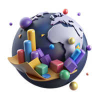 dramatic modern World Map with Country Borders Highlighted Transparent detailed png
