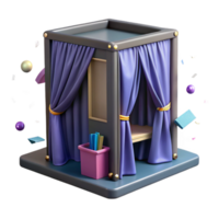 vibrant minimalist Voting Booth with Curtain Cutout Front View exclusive png