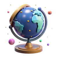 wonderful minimalist World Globe Rotating on Axis Isolated professional png