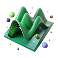 extraordinário criativo quantum onda função visualização verde matiz isolado autêntico png