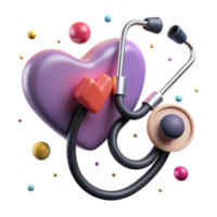 serene creative Stethoscope with Heart Shape Isolated Element authentic png