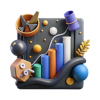 impressive rustic Financial Data Chart with Line Graph Detail Cutout on Transparent Background professional png