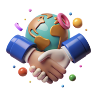 beautiful minimalist Handshake Representing Global Partnership Isolated Element detailed png