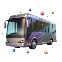 dramatic vintage Modern Bus Side View Transparent Background high quality png