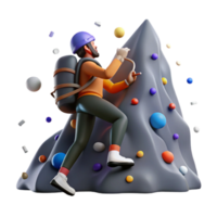 impressive rustic Mountain Climber Reaching Summit Side View Cutout authentic png