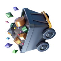 magnificent contemporary Mining Cart Filled with Ore Side View Isolated high resolution png