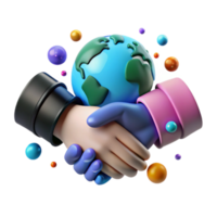 serene modern Handshake Representing Global Partnership Isolated Element authentic png