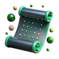 elegant classic Binary Code Scroll with Green Accents Isolated original png