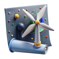 vibrant abstract Wind Turbine Blueprint Technical Drawing Element high resolution png