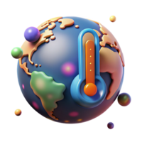 extraordinary minimalist Earth Globe with Temperature Overlay Transparent Background premium png