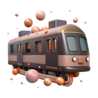 impressive minimalist Modern Train Side View Isolated Element png