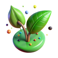 extraordinary minimalist Green Leaf Sprout Cutout on Transparent Background high quality png