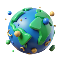 serene rustic Social Media Network Globe Cutout Blue and Green high resolution png