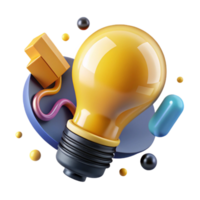 beautiful traditional Lightbulb Idea Generation Yellow Transparent Background authentic png