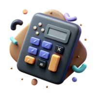 serene rustic Financial Calculator Icon with Numbers Cutout high resolution png