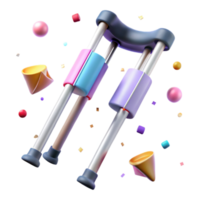 dramatic traditional Crutches Angled View Isolated Element exclusive png