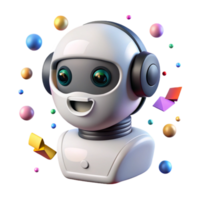 impressive abstract White Robot Head Side View Isolated on Transparent Background original png