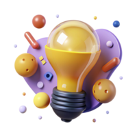 magnificent rustic Lightbulb Idea Generation Yellow Transparent Background detailed png