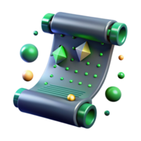 wonderful modern Binary Code Scroll with Green Accents Isolated detailed png