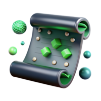 beautiful modern Binary Code Scroll with Green Accents Isolated high quality png