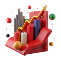 extraordinary contemporary Unstable Stock Market Graph Red Color Cutout Element exclusive png