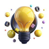wonderful classic Lightbulb Idea Generation Yellow Transparent Background high resolution png