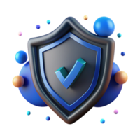 vibrant traditional Cybersecurity Shield Icon with Blue Glow Transparent authentic png