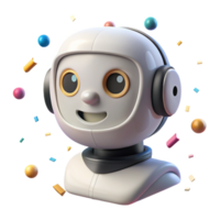 elegant modern White Robot Head Side View Isolated on Transparent Background detailed png