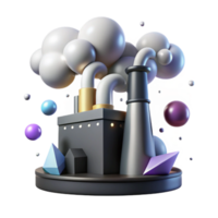 vibrant rustic Factory Silhouette with Billowing Smoke Isolated Element professional png