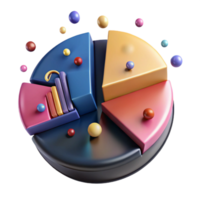 serene modern Pie Chart Displaying Data Multicolored Transparent Background original png