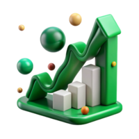 impressive abstract Upward Trending Graph Green Cutout authentic png