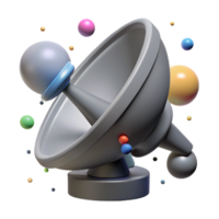 serene vintage Satellite Dish Pointing Upwards Grey Isolated genuine png