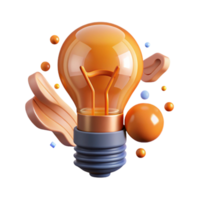 serene abstract Lightbulb Filament Glowing Orange Cutout original png