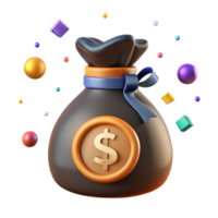 magnificent artistic Money Bag Icon with Dollar Sign Cutout on Transparent Background authentic png