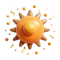 extraordinary artistic Bright Sun Icon with Rays Transparent Background detailed png
