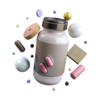 extraordinary artistic Pill Bottle with White Label Transparent Background authentic png