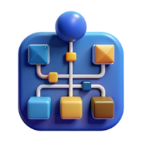 wonderful traditional Flowchart with Decision Branches Blue Transparent Background professional png
