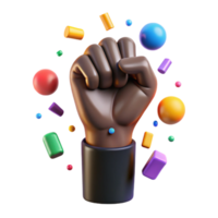 beautiful artistic Painted Fist Raised High Cutout on Transparent Background high resolution png
