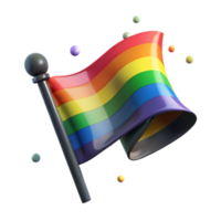 vibrant minimalist Rainbow Flag Waving Gently Isolated Transparent Background high resolution png
