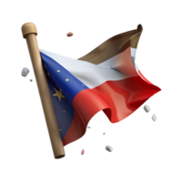 serene modern Torn Flag Still Waving Isolated Cutout high quality png