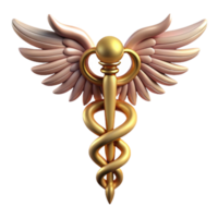 memorable avant-garde Caduceus, Hermes's staff, with Transparent Background genuine png