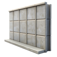 sought-after impressionist Professional render, hyper-specific, isolated cutout of a single, prefabricated concrete wall panel with Transparent Background premium png