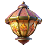 striking minimalist Ultra-detailed, hyper-specific concept art style render of an Art Nouveau lampshade, stained glass, floral motif, isolated cutout with Transparent Background 8K png
