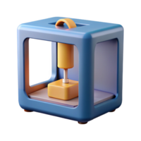 passionate enchanting D printer printing a small object with Transparent Background authentic png